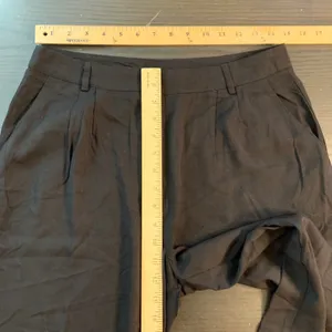 Lulus Black High Waisted‎ Wide Leg Pleated Rayon Trousers Pants Office Church M thumbnail 6