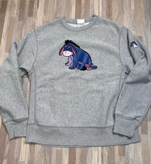 90's Vintage Disney Store Gray Crewneck Sweater with Eeyore Graphic Size Medium thumbnail 1