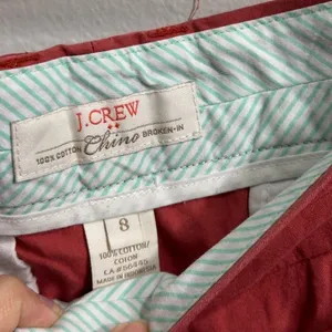 J.Crew Women Chino‎ Broke-in Red/Orange Shorts Size 8. thumbnail 6