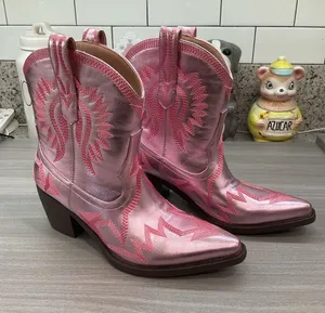 Hochfart‎ Western Boots For Women Embroidered Pointed Toe Cowgirl Boots thumbnail 1