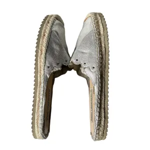 Karl Lagerfeld‎ Metallic Silver Espadrille Slides Slip on Shoes Women Size 7.5 thumbnail 11