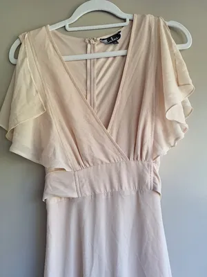 Lulus Dearly Loved Cream Flutter Sleeve Maxi Dress Size M thumbnail 8