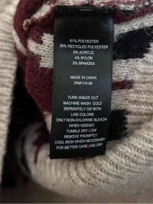 Frye Burgundy, Cream & Black Fair Isle Crewneck Sweater thumbnail 4