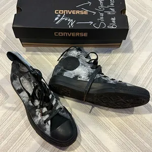 Converse Women’s Custom Black & White High Top Sneakers thumbnail 1