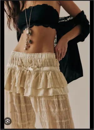 Free people ruffle pants  thumbnail 2