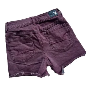 Womens American Eagle Hi-Rise Burgundy Super Stretch Shortie Shorts - Sz 2 thumbnail 3