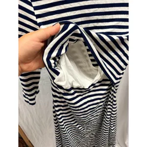 Seraphine Navy/White Striped Maternity and Nursing A-Line Soft Jersey Dress Sz 6 thumbnail 6