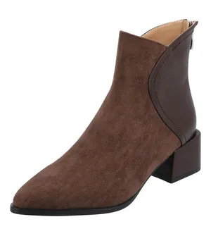 NWT Journee Collection Womens Comfort Foam Consuello Booties Faux Suede Brown 8W thumbnail 1