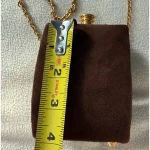 Inge Christopher Purse Clutch Crossbody Bag Small Faux Suede Gold Chain thumbnail 6