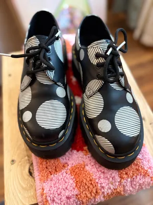 1461 Polka Dot Dr. Martens Platform Oxford Smooth Leather Shoes Women’s 7 thumbnail 3