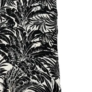 Womens M Black White Tropical Print Wide Leg Palazzo Pants Pull On Beach Resort thumbnail 4