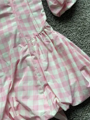 Sugar Thrillz Pink and White Gingham Mini Dress thumbnail 3