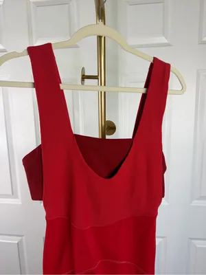 Free People Movement Red Capri Jumpsuit Romper Size S thumbnail 3