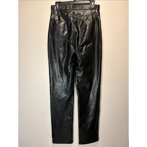 Abercrombie & Fitch Vegan Leather The 90s Straight Ultra High Rise Pants SZ 28 L thumbnail 3