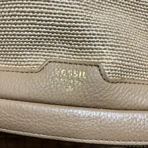 Fossil Preston Woven Straw and Leather Shopper Shoulder Bag thumbnail 9