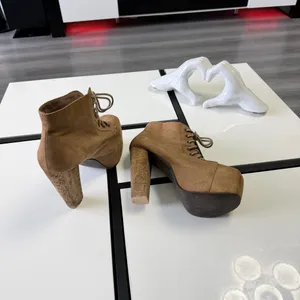 Jeffrey Campbell Lita Suede Platform Booties - Tan (Size 8M) thumbnail 6
