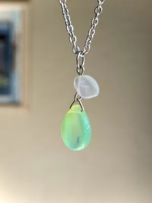 Handmade Czech glass beads boho fairy cute necklace🍐 thumbnail 3