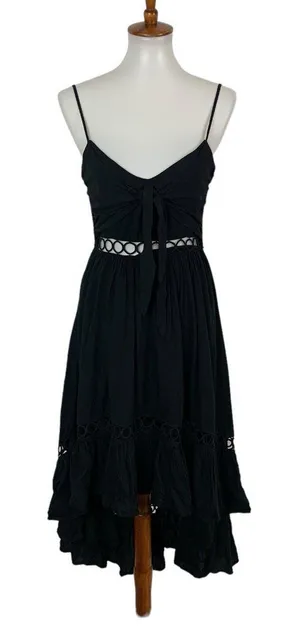 Perfectly Priscilla Maxi Dress Small‎ Black Hi Low NWT Formal Evening thumbnail 1