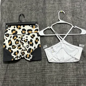 JESFER Activewear Set Women’s Size S Leopard Shorts & Sports Bra NWT(A230)&✨ thumbnail 4