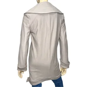 Harlow Vintage Y2K Women’s Size XS Tan Nude Beige Cotton Trench Coat Jacket thumbnail 7