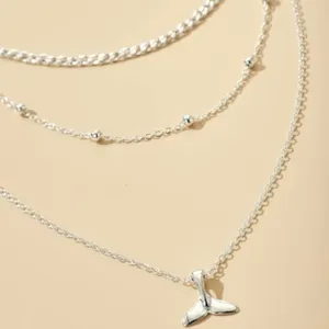 3/$30 🤍 Multi Layered Charm Necklace Silver thumbnail 3