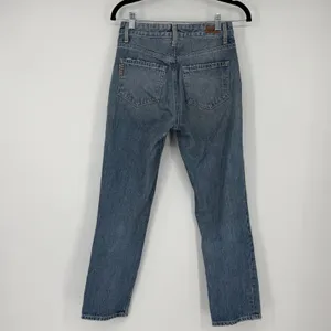 Paige Sarah Straight Jeans 24 High‎ Rise Blue Denim Made in USA thumbnail 2