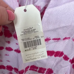 Mud Pie Pink and White Tie-Dye Cover-Up Swing Dress NWT Medium thumbnail 3