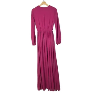 Lulu's‎ Wonderous Water Lilies Magenta Pink Long Sleeve Maxi Dress XS thumbnail 3