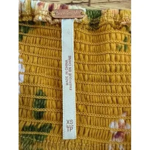 Free People Mustard Floral Halter High-Low Tunic Top XS thumbnail 4