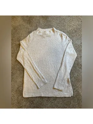 H&M Turtleneck Sweater Fine Knit Cream White XS thumbnail 2