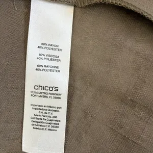 Chico's Women's 3/4 sleeve Open Front Jacket zipper accents flowy bohemian thumbnail 9