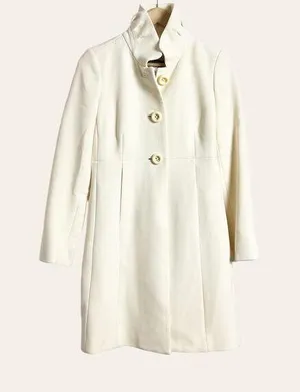 J.Crew Ivory Cream Wool Coat Size 0 thumbnail 1