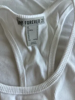 Forever 21 White Ribbed Racerback Tank thumbnail 2
