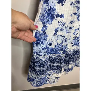 J. Jill Maxi Dress Womens M Blue Floral Cotton Sleeveless Pockets Excellent thumbnail 3
