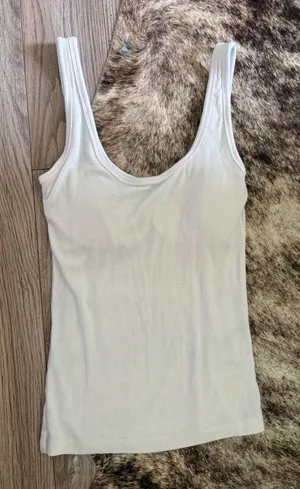 A New Day White Tank with Built in Bra thumbnail 1