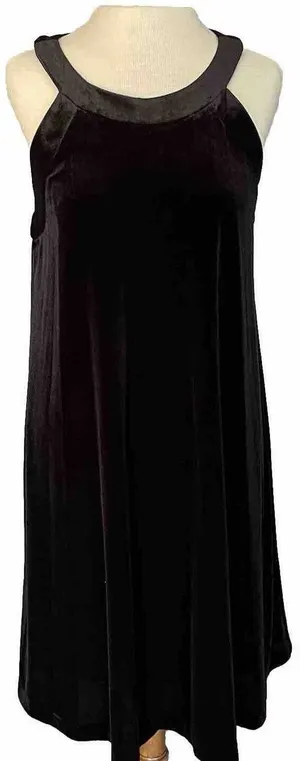 VTG Betsey Johnson Halter Dress Size 10‎ Black Velvet Cocktail Party Formal LBD thumbnail 1