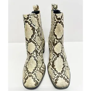 Nordstrom‎ Rack Ankle Booties Size 7 Leather Snake Print Block Heel NEW thumbnail 4