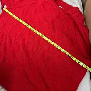 Aerie Vibrant Red Cable Knit Sweater size M oversized unisex thumbnail 6