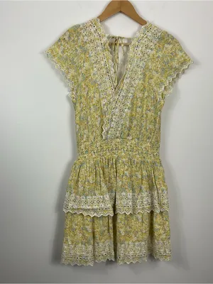 American Eagle Floral Lace Eyelet Mini Dress Womens Size Medium thumbnail 3