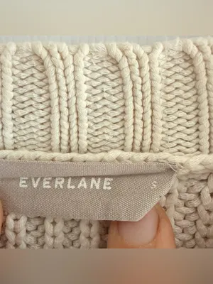 Everlane The Texture Cotton Crewneck Knit‎ Sweater Jumper Cream size Small thumbnail 4