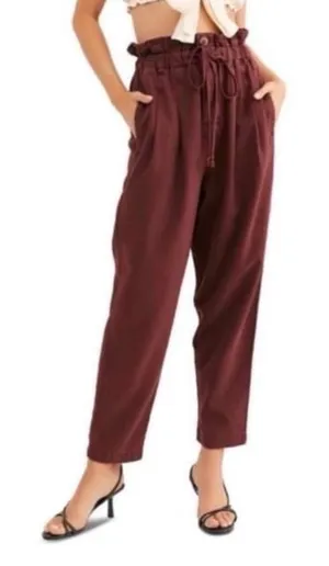Free People Margate Pleated Indiepop Paper bag Trouser Pant size xs thumbnail 1