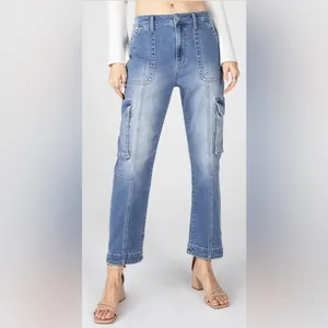 Ceros Time For Change Sabrina High Rise Cargo Straight‎ Jeans in Malibu Size 24 thumbnail 5