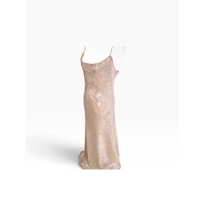 Bardot Maxi Dress Women's XL Nude Shimmering Ramira Sequin Spaghetti Straps thumbnail 3