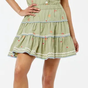Roller Rabbit Ocaso Ashton Skirt Womens Size 36” XXS Green Fruit Shrimp Spritz thumbnail 1