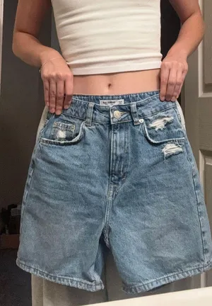 Pull & Bear Blue Mom Jean Short thumbnail 1