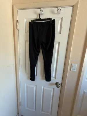 Nike Black Athletic Leggings Tights With White Swoosh Logo Cuffs thumbnail 8