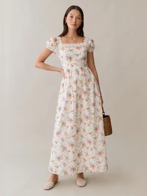 NWT few moda andi cotton dress size 4 sorella vintage bouquet floral maxi lace thumbnail 6