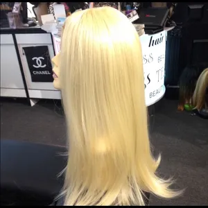 FREE WIG CAP blonde human hair Blende Long Wig thumbnail 3