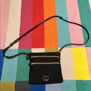 Dooney and Bourke Black Nylon North South Triple Zip Purse Bag thumbnail 2