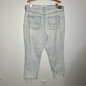 American Eagle Outfitters light‎ wash mom jeans distressed women’s size 18 thumbnail 6